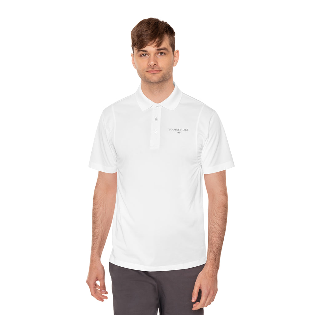 Marble Mode Polo Shirt — White