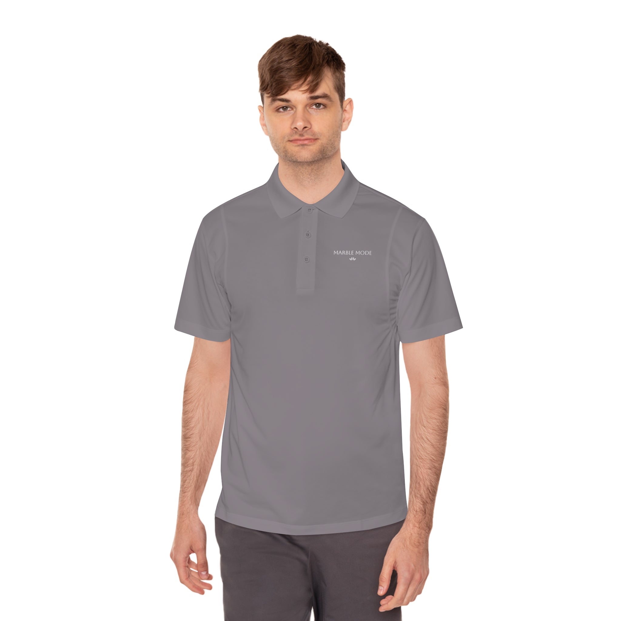 Marble Mode Polo Shirt — Grey Concrete