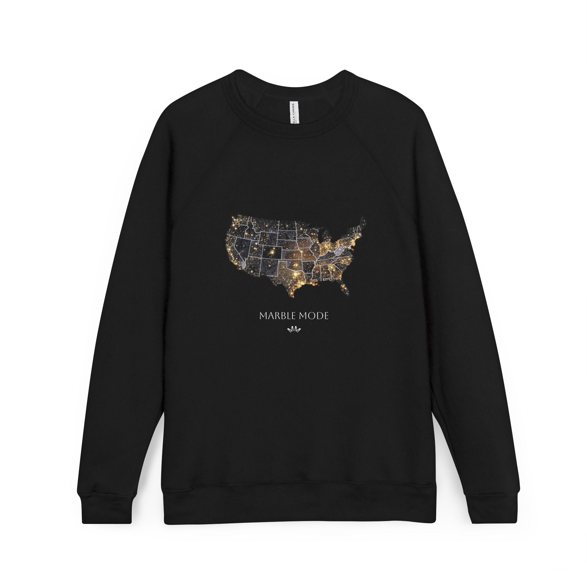 Marble Mode United States Lights map Sweatshirt | USA skyline map crewneck
