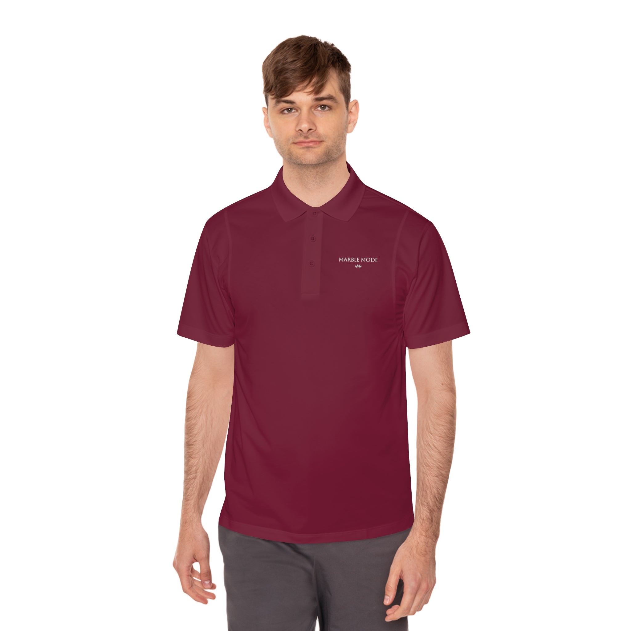 Marble Mode Polo Shirt — Maroon