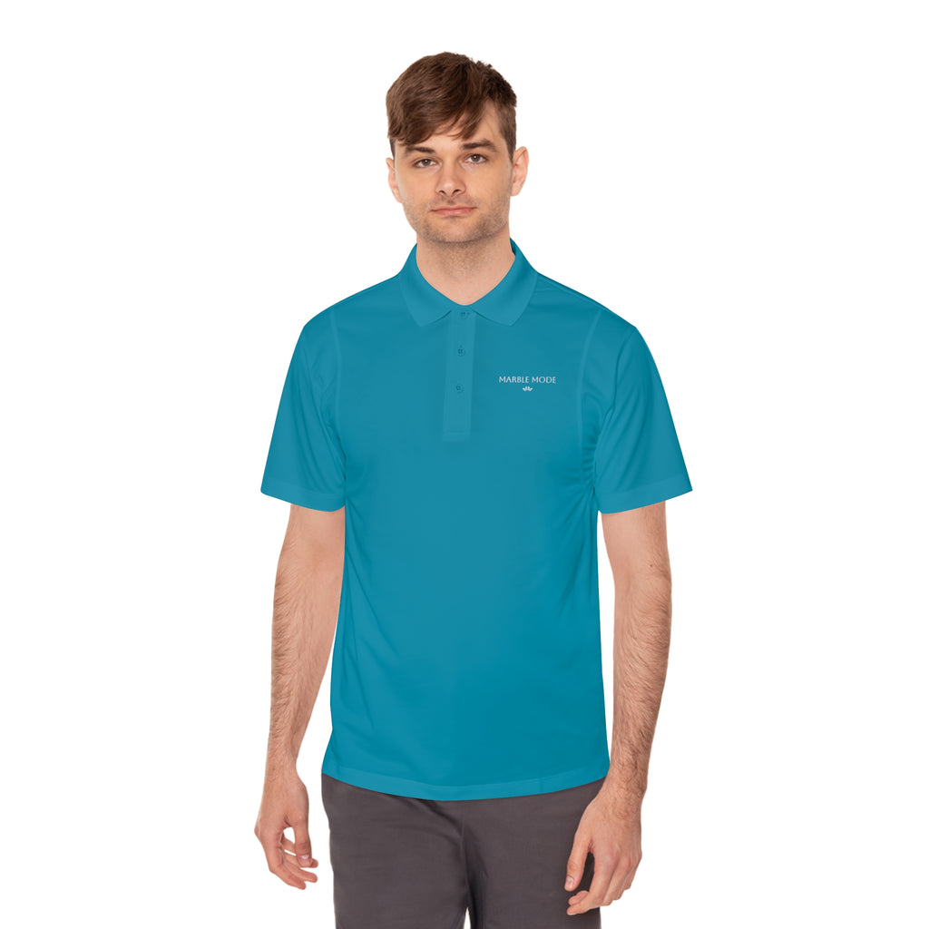 Marble Mode Polo Shirt - Tropic Blue