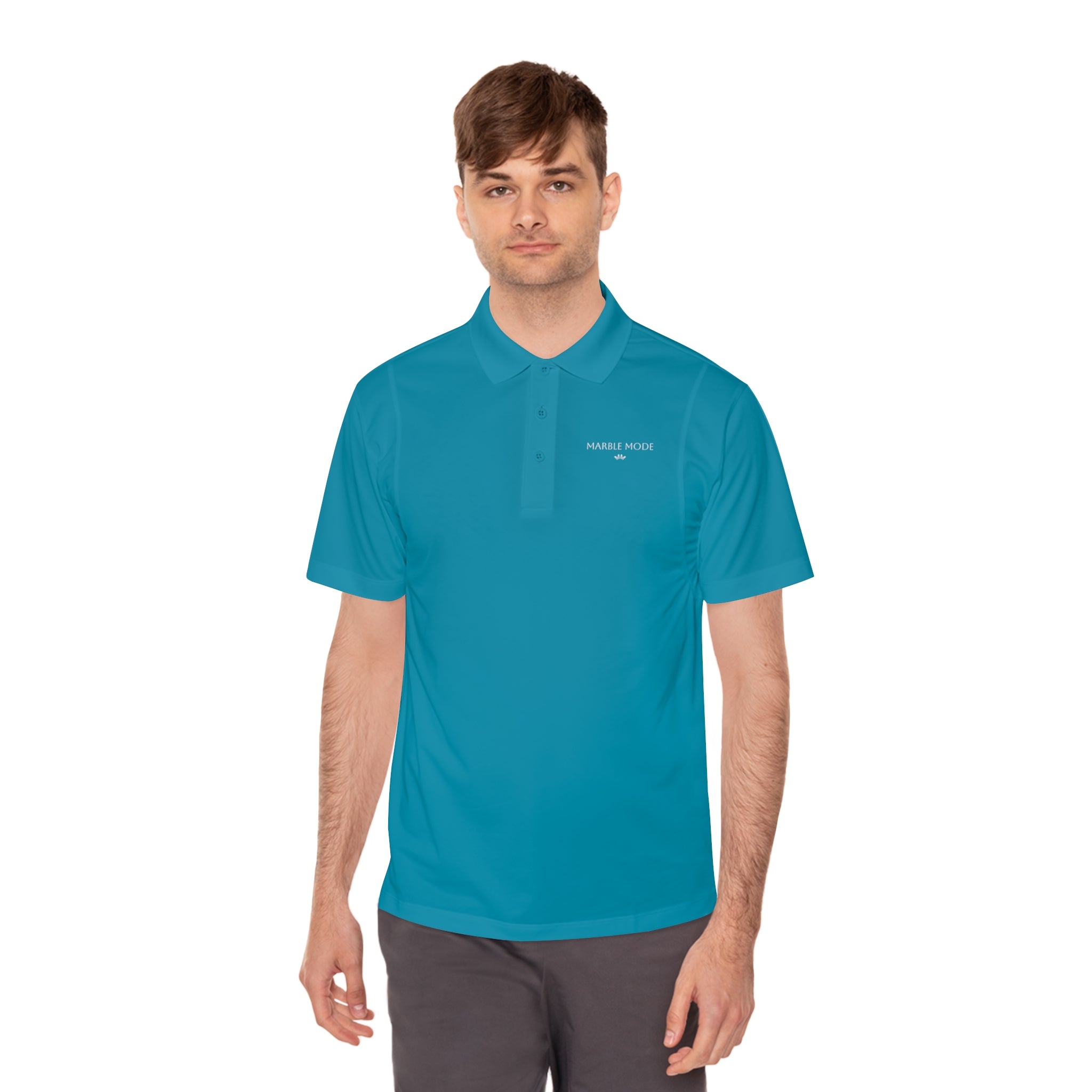 Marble Mode Polo Shirt - Tropic Blue